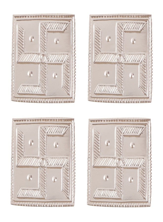 Osasbazaar Pure Silver Swastik for Puja, Temple at Home, Workplace and Gifting - 97%-99% Pure, Silver Color, Set of 4 - Image 1